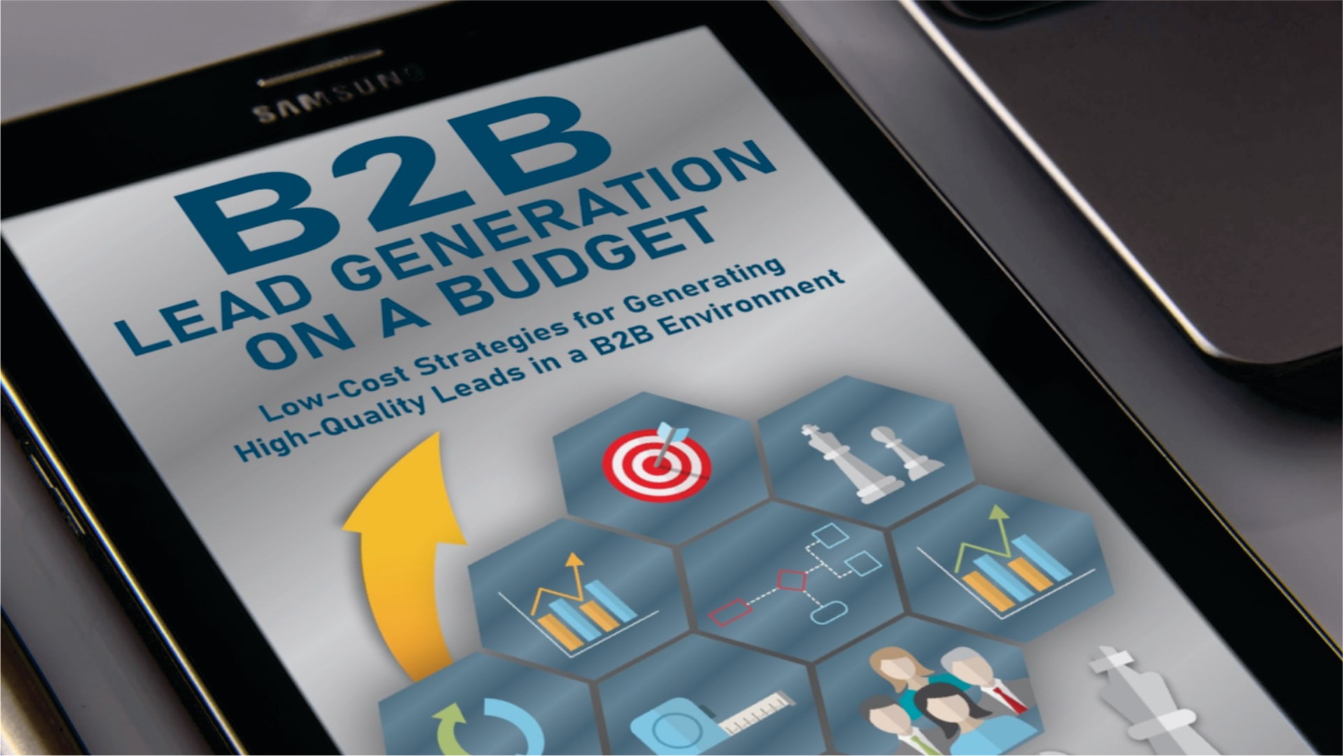 b2b lead generation on a budget tablet view