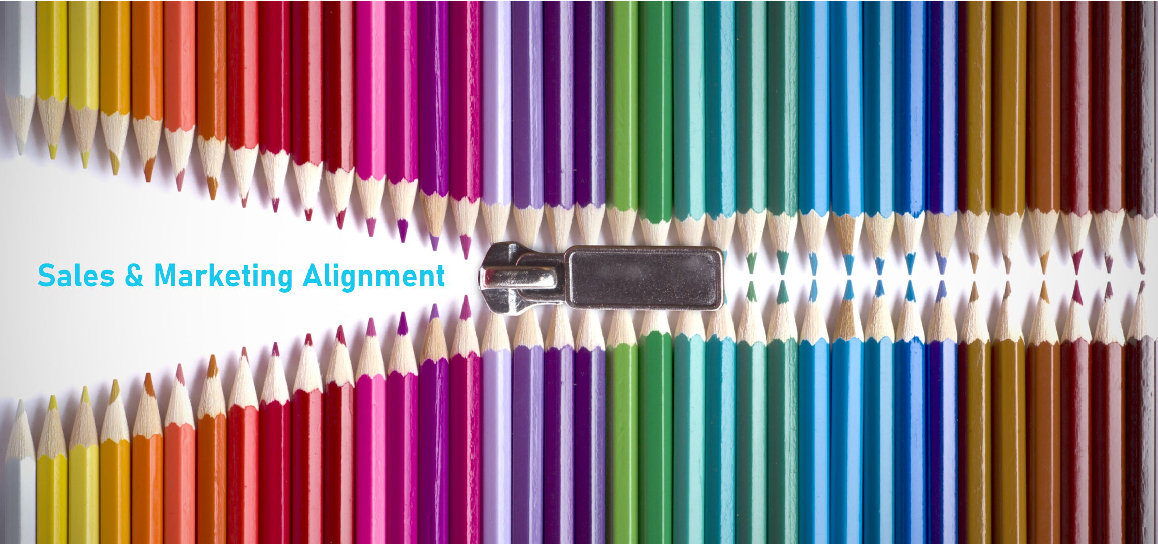 zipper pulling coloured pencils into alignment